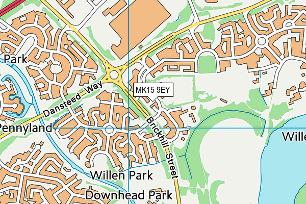 MK15 9EY map - OS VectorMap District (Ordnance Survey)