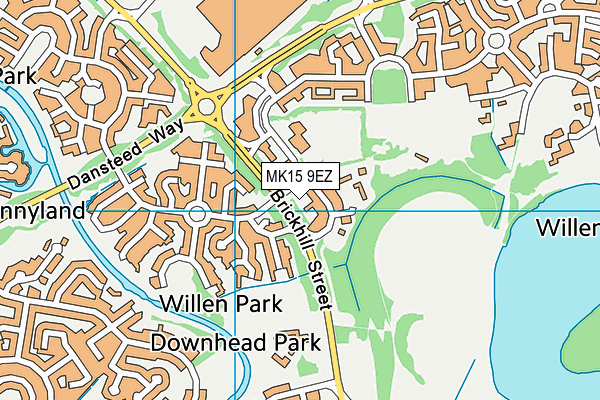 MK15 9EZ map - OS VectorMap District (Ordnance Survey)
