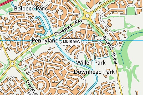 MK15 9HG map - OS VectorMap District (Ordnance Survey)