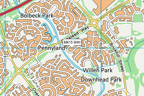 MK15 9HH map - OS VectorMap District (Ordnance Survey)