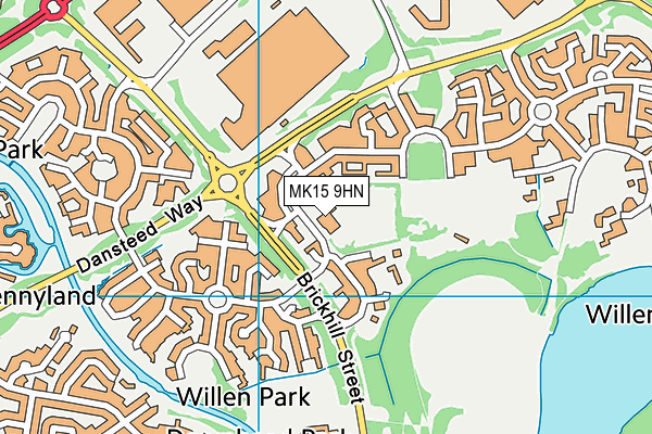 Willen Primary School map (MK15 9HN) - OS VectorMap District (Ordnance Survey)