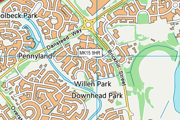 MK15 9HR map - OS VectorMap District (Ordnance Survey)