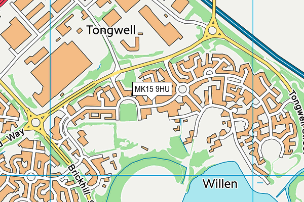 MK15 9HU map - OS VectorMap District (Ordnance Survey)