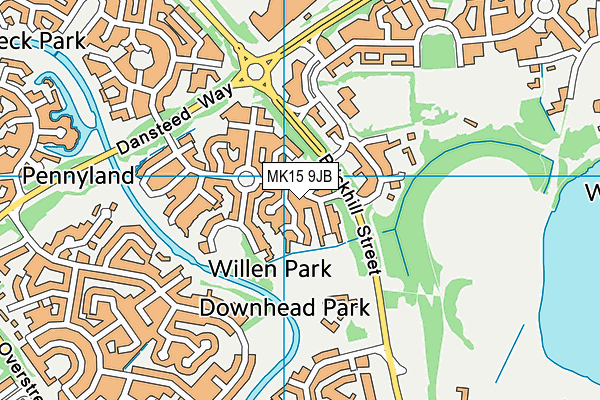 MK15 9JB map - OS VectorMap District (Ordnance Survey)