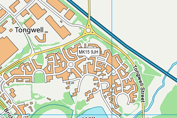 MK15 9JH map - OS VectorMap District (Ordnance Survey)
