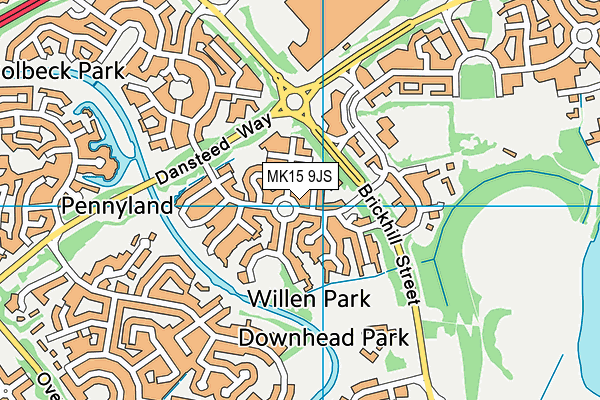MK15 9JS map - OS VectorMap District (Ordnance Survey)