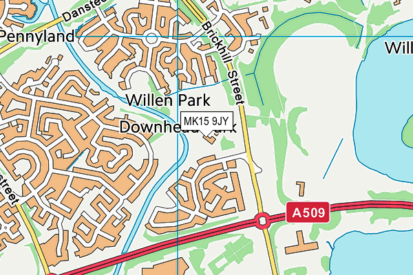 MK15 9JY map - OS VectorMap District (Ordnance Survey)