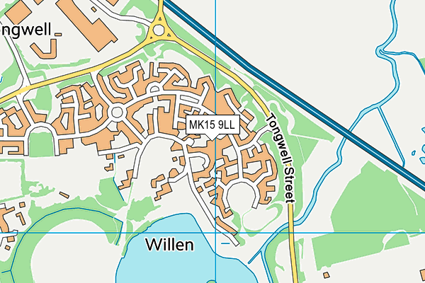 MK15 9LL map - OS VectorMap District (Ordnance Survey)