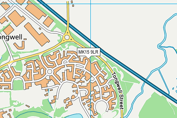MK15 9LR map - OS VectorMap District (Ordnance Survey)