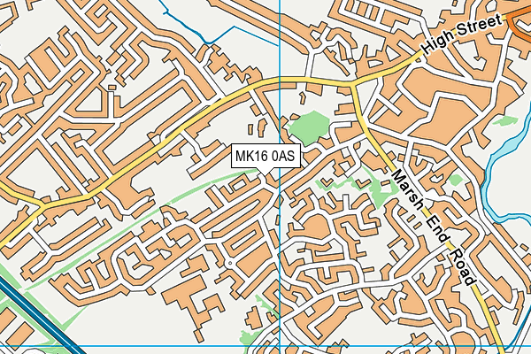 MK16 0AS map - OS VectorMap District (Ordnance Survey)
