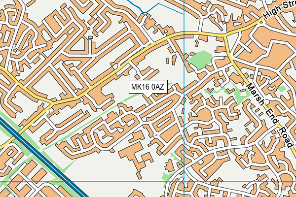 MK16 0AZ map - OS VectorMap District (Ordnance Survey)