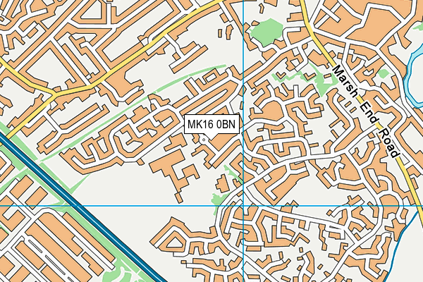 MK16 0BN map - OS VectorMap District (Ordnance Survey)