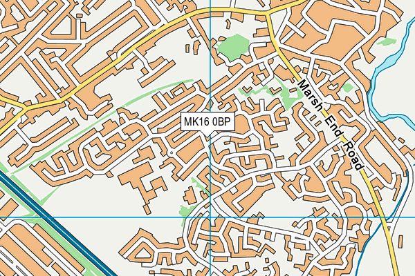MK16 0BP map - OS VectorMap District (Ordnance Survey)