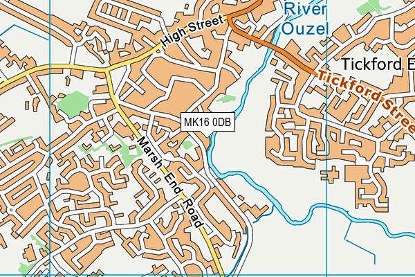 MK16 0DB map - OS VectorMap District (Ordnance Survey)