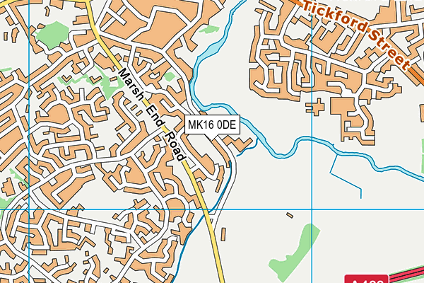MK16 0DE map - OS VectorMap District (Ordnance Survey)