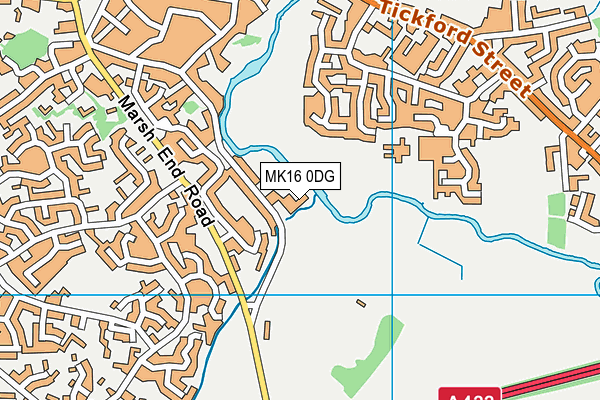 MK16 0DG map - OS VectorMap District (Ordnance Survey)