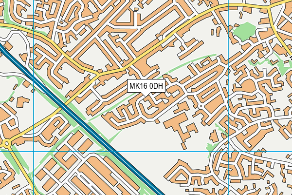 MK16 0DH map - OS VectorMap District (Ordnance Survey)