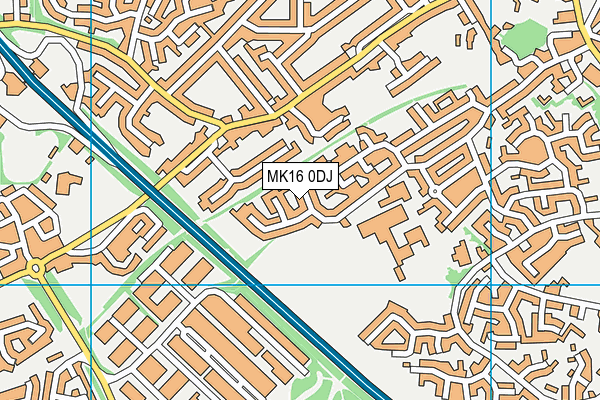 MK16 0DJ map - OS VectorMap District (Ordnance Survey)