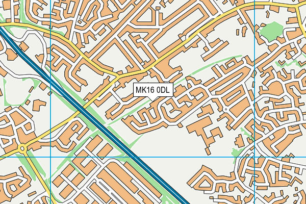 MK16 0DL map - OS VectorMap District (Ordnance Survey)