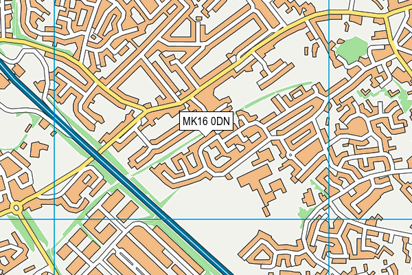 MK16 0DN map - OS VectorMap District (Ordnance Survey)