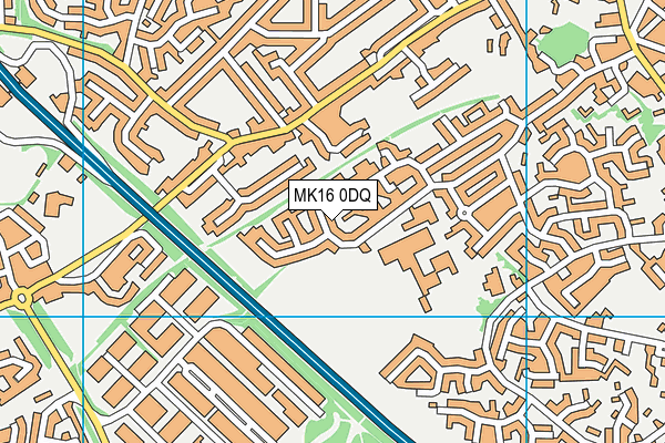 MK16 0DQ map - OS VectorMap District (Ordnance Survey)