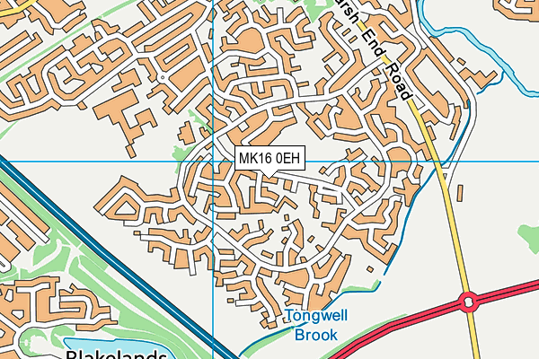 MK16 0EH map - OS VectorMap District (Ordnance Survey)