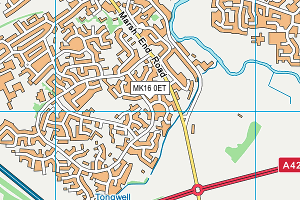 MK16 0ET map - OS VectorMap District (Ordnance Survey)