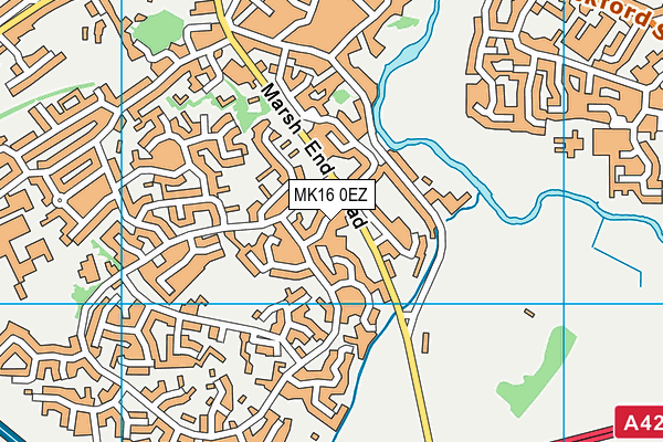 MK16 0EZ map - OS VectorMap District (Ordnance Survey)