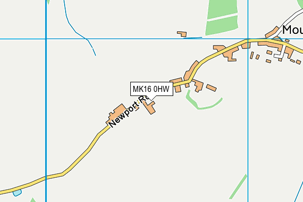 MK16 0HW map - OS VectorMap District (Ordnance Survey)