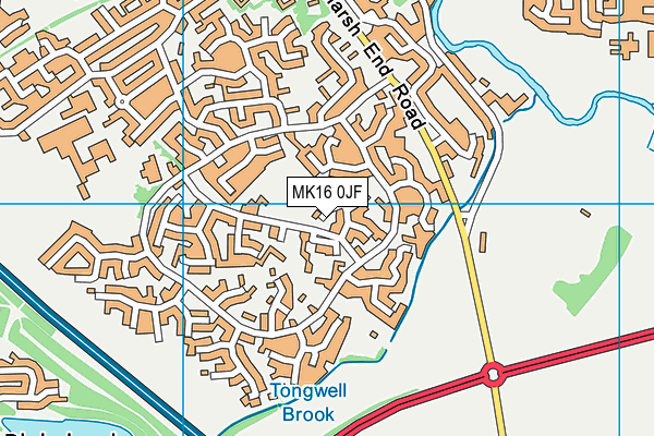 MK16 0JF map - OS VectorMap District (Ordnance Survey)