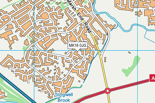 MK16 0JG map - OS VectorMap District (Ordnance Survey)