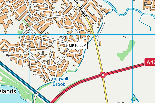 MK16 0JP map - OS VectorMap District (Ordnance Survey)