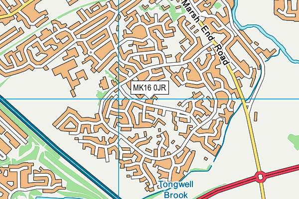 MK16 0JR map - OS VectorMap District (Ordnance Survey)