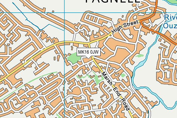 MK16 0JW map - OS VectorMap District (Ordnance Survey)