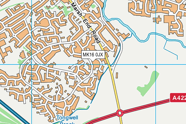 MK16 0JX map - OS VectorMap District (Ordnance Survey)