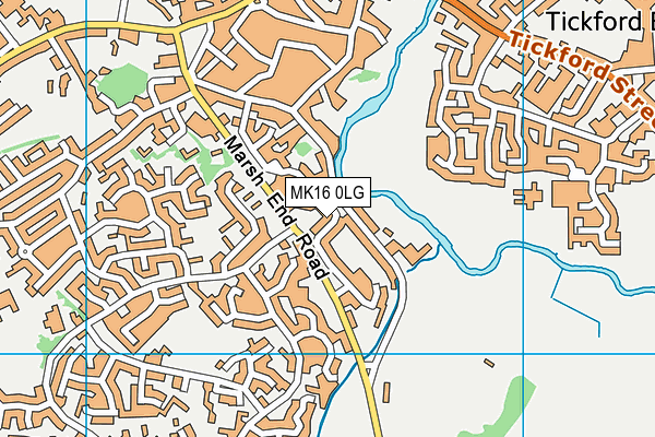 MK16 0LG map - OS VectorMap District (Ordnance Survey)