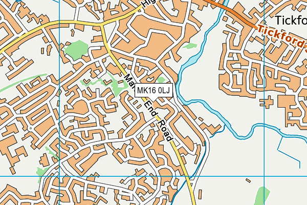 MK16 0LJ map - OS VectorMap District (Ordnance Survey)