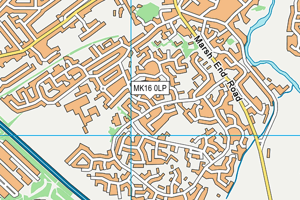 MK16 0LP map - OS VectorMap District (Ordnance Survey)