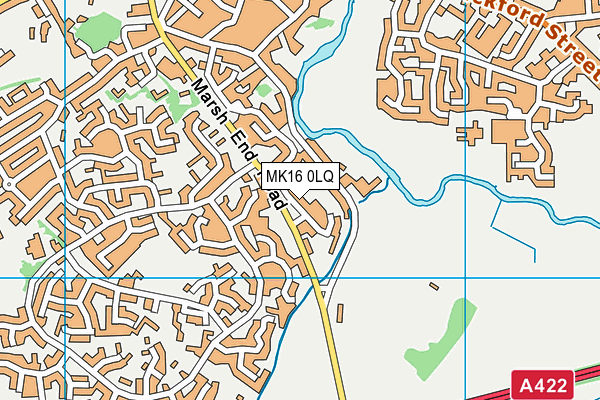 MK16 0LQ map - OS VectorMap District (Ordnance Survey)