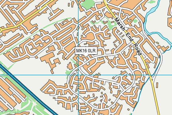 MK16 0LR map - OS VectorMap District (Ordnance Survey)