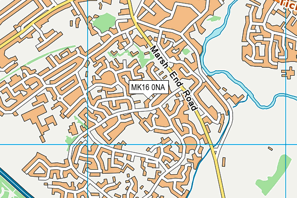 MK16 0NA map - OS VectorMap District (Ordnance Survey)