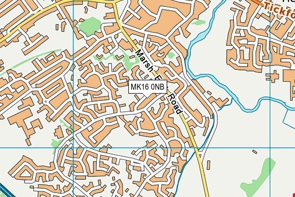 MK16 0NB map - OS VectorMap District (Ordnance Survey)