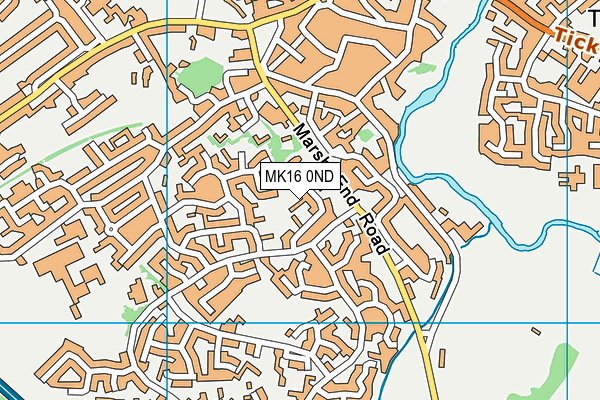MK16 0ND map - OS VectorMap District (Ordnance Survey)