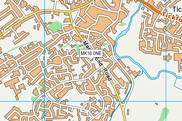 MK16 0NE map - OS VectorMap District (Ordnance Survey)