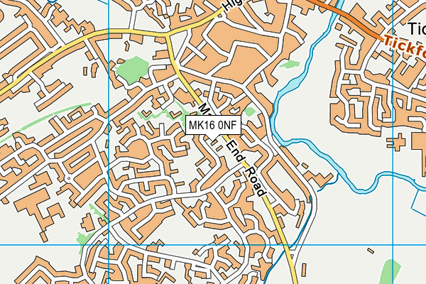 MK16 0NF map - OS VectorMap District (Ordnance Survey)