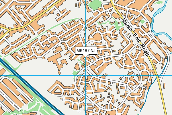 MK16 0NJ map - OS VectorMap District (Ordnance Survey)