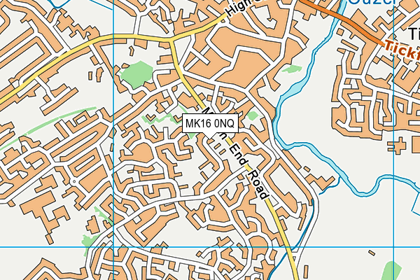 MK16 0NQ map - OS VectorMap District (Ordnance Survey)