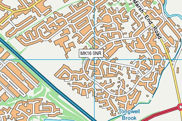 MK16 0NR map - OS VectorMap District (Ordnance Survey)
