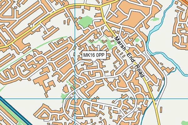 MK16 0PP map - OS VectorMap District (Ordnance Survey)