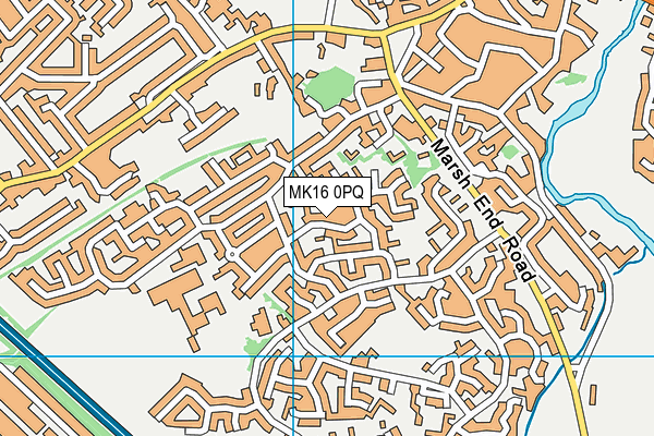 MK16 0PQ map - OS VectorMap District (Ordnance Survey)